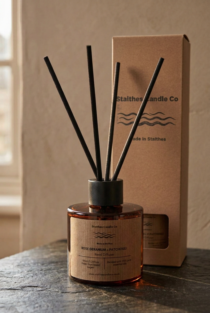 100ml Rose Geranium & Patchouli diffuser with kraft gift box
