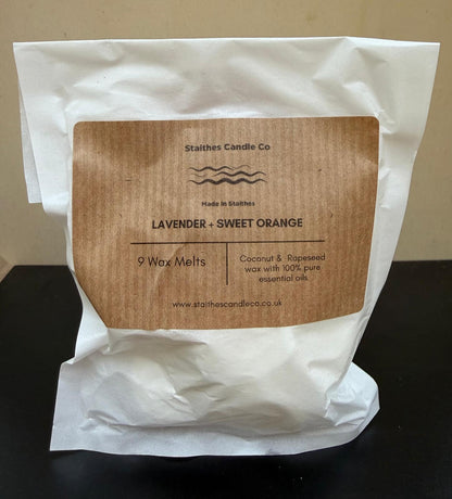 stathes Candle Co lavender sweet orange wax melts pack of 9 