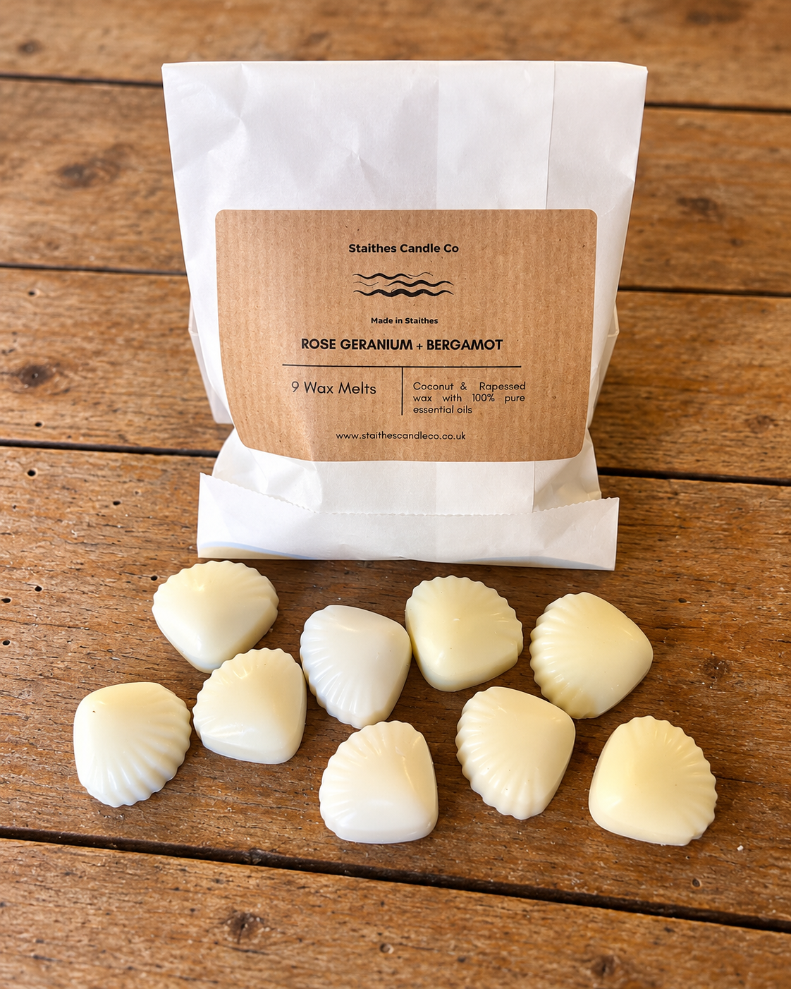 Rose Geranium & Bergamot Essential Oil Wax Melts Pack of 9