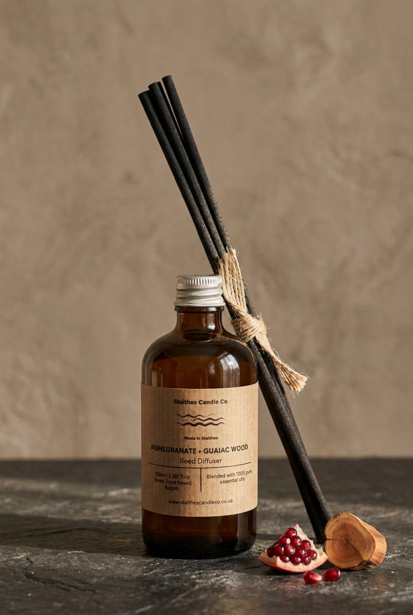 Pomegranate & Guaiac Wood refill with subtle scent props