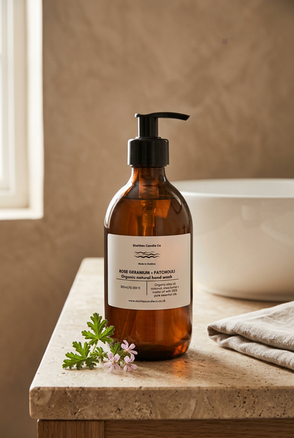 Rose Geranium & Patchouli hand wash lifestyle photo
